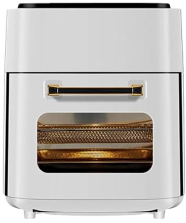 15L Air Fryer Ugn, multifunktions varmluftsugn med synligt fönster, bänkskiva varmluftsugn elektrisk och grill med digital pekskärm, 360° varmluftscirkulationsteknik white