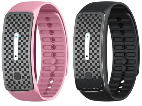 Asudaro Ultraschall Mückenschutz Armband - 1/2 Stück,Anti-Mücken-Repellent,Ultraschall Armband Outdoor Reise Kinder & Erwachsene geeignet - Schwarz,Rosa