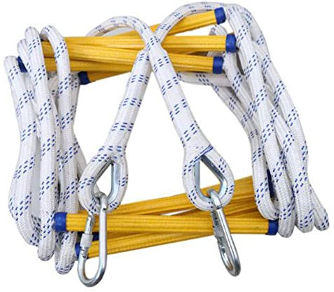 Fire Escape Ladders 3-4 Story Homes Emergency Fire Escape Rope Ladder 32 Ft (10 M) Safety Ladders with Carabiners Safety Harness Fire Escape Ladder/5M/16Ft