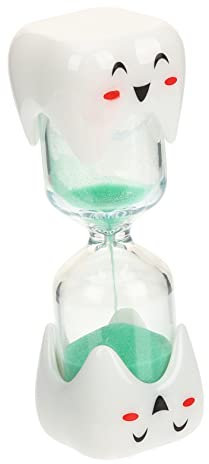 Garneck Sablier Créatif Sourire Minuterie De Brosse à Dents pour Garçon Et Filles 4,6x13,5 Cm Plastique Abs Vert Clair Ludique Décor Salle De Bain Bureau
