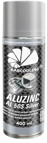 AABCOOLING 1x Aluzinco AL 50S Argento 400ml Vernice Metallica Spray per Fai da Te, Protettivo Zinco Alluminio, Antiruggine per Ferro Acciaio, Rapida Essiccazione, Alta Adesione K3