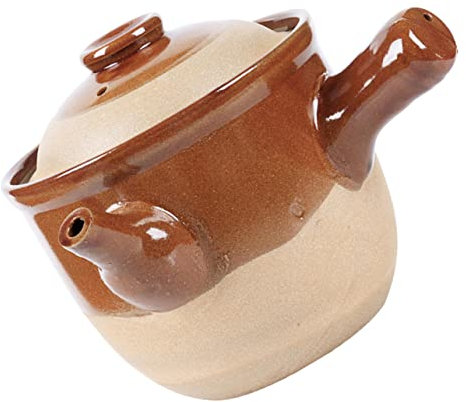 LIFKOME Olla De Barro Pequeña 3l Para Cocinar Medicinas Semi Esmaltada Antideslizante Sin Olor Utensilios De Cocina Tradicional Para Hogar y Guisos