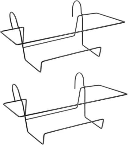 NOLITOY Support de Pot de Fleurs Suspendu en Fer Noir 2pcs pour Balcon et Jardin, Installation Facile, Robuste, Adapté aux Jardinières de 43cm