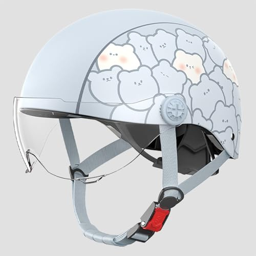 Casco De Moto Abierto para Niños Y Niñas, Homologado Según La Norma ECE 22.06, para Niños De 3 A 16 Años, 50-56 Cm G,50-56cm