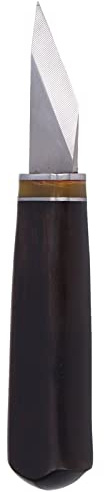 Pssopp Cuchillo de Corte de Cuero, Manija de Sándalo Cuchilla de Acero Inoxidable Cuchillo Profesional de Esquivador para Artesanías de Cuero de Bricolaje