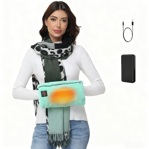 SNZ Calentador de manos eléctrico inalámbrico con batería externa de 10000 mAh, almohadilla térmica portátil multifuncional para espalda, abdomen, cuello, hombros, seguro y suave, ideal para