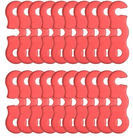 PATIKIL Tenditori per corda per tenda, 20 pezzi, regolatori per corda in lega di alluminio, per campeggio, escursionismo, accessori per esterni, colore rosso