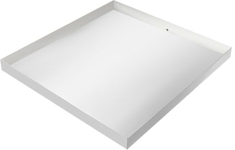 304 Edelstahl Auffangwanne für Waschmaschinen Rechteckige Waschmaschinen-Auffangwanne Schwerlast-Waschmaschinen-Abflusswanne mit Hohem Rand für Geschirrspüler, Trockner und Kühlschrank, 81*76*6,3 cm