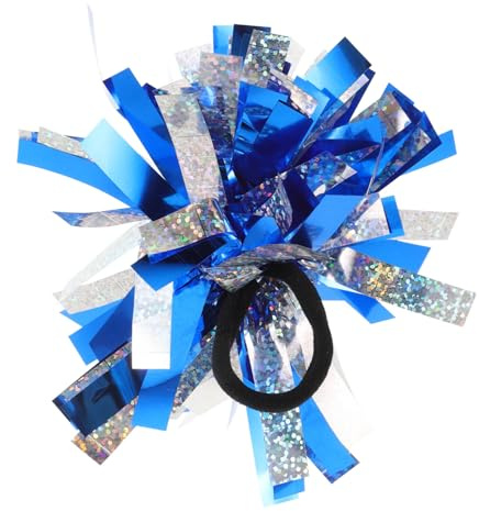 Parliky Pom Poms per Blu e Argento Accessori Morbidi per Capelli e Polso Decorazioni Multiuso per Cheerleading Feste e Spettacoli da Pompon Festivi per Ragazzi e Ragazze