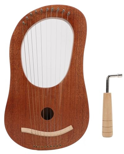 Fyearfly Lyre Harp - Mini arpa portátil de 10 cuerdas con llave de afinación para principiantes