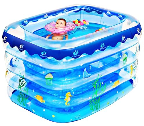 Piscine Gonflable pour - Jouet d'eau Gonflable pour la Cour - Fonction Bouchon de vidange - Gadget pour bébé - Accessoires d'été pour et Filles - Pataugeoire Portable pour s'amuser