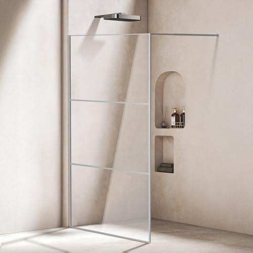 Hebitod Walk-In dusch 120 x 200 cm silver, 3-segmentram, 5 mm ESG säkerhetsglas, stabil konstruktion, kan monteras på båda sidor
