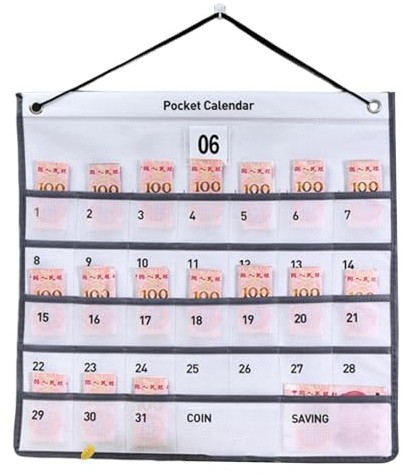 Calendario Organizador De Pared - De Almacenamiento De Tela Para Montaje En Pared, Organizador Colgante Duradero, De Almacenamiento Con Múltiples Bolsillos | Calendario Semanal Mensual Par