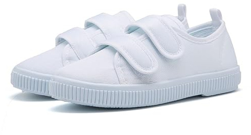 Scarpe in Tela Traspiranti per Bambini – Scarpe da Ginnastica Leggere per Bambini e Bambine, per Bambini e Bambine | Chiusura a Strappo (Taglie 22-41) Scarpe da Ballo Bianche per Interni