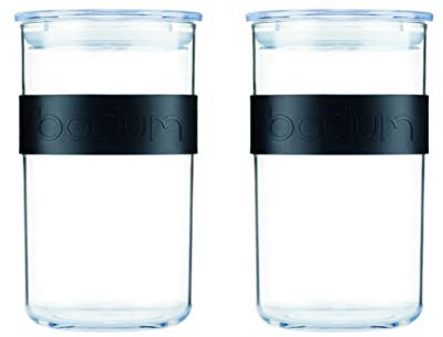 Bodum PRESSO, Set aus 2 Vorratsgläsern, Kunststoff, 1 l