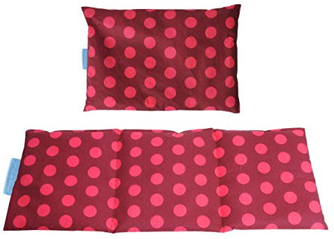 Dr. Berger – Kirschkernkissen Set für Verspannungen und Schmerzen in Schultern, Rücken und Nacken – 50x20 & 30x20 cm Wärmekissen zur Entspannung – geeignet für Mikrowelle und Backofen (Rot)