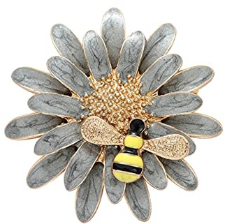 Marguerite abeille broche printemps rose émail fleur miel insecte broche Vintage élégant Simple Badge filles fête cadeau accessoires
