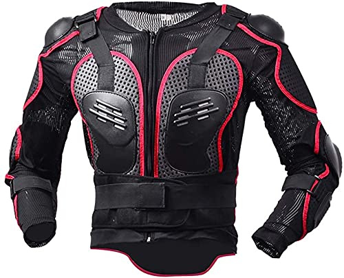 Equipement Moto Cross Professionnel,Pare Pierre Moto Cross Homme Gilet de Protection,Moto Cross Scooter VTT Enduro Homme ou Femme Red,M
