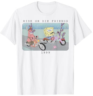 SpongeBob Schwammkopf Fahr Oder Stirb Freunde 1999 Porträt T-Shirt
