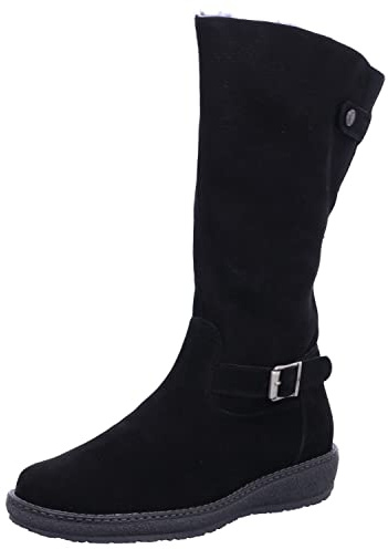 Botas de bosque Hoja (caña larga), forro de piel de cordero auténtica, oso (nobuk), color negro, H 533904-165-001, Negro , 38.5 EU