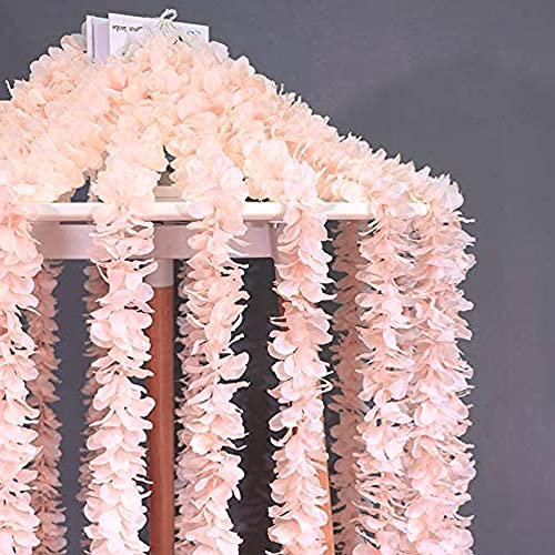 XAVSWRDE 10 Stück Künstliche Blumengirlande Rosa Kunstblumen Kirschblüten Girlande 60 Blütenblätter Künstliche Blumen Reben Girlande 100 cm Seidenblume Vine Flowers Plants für Hochzeit Zuhause Wand