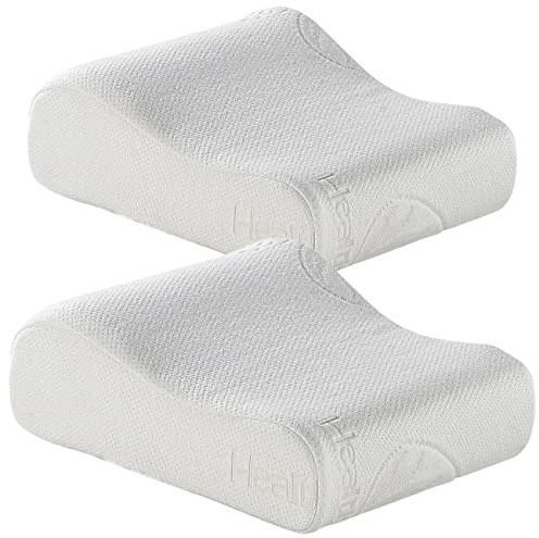 Newgen Medicals Schlaf-Nackenkissen: 2er-Set Wellness-Reisekissen aus thermoaktivem Memory-Foam (Reisekopfkissen, Visco-Nackenstützkissen)