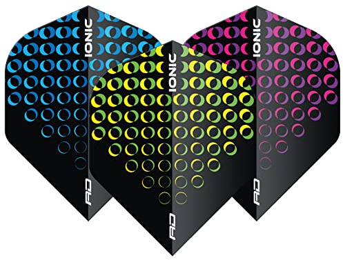RED DRAGON Hardcore Auswahlpackung Extra Dicke Standard Dart Flights - 4 oder 5 Sätze pro Packung (12 oder 15 Flights insgesamt) je nach Packungsgröße (Ionic Circles)