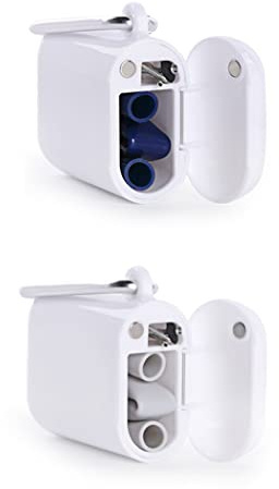 Hoshen Juego de 2 pajitas plegables de silicona reutilizables, fáciles de limpiar, portátiles, ecológicas, FDA simples y elegantes, gris y azul