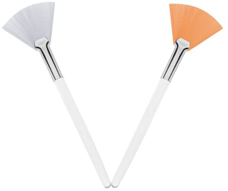 Lmyzcbzl Facial Mask Brushes, 2 Pcs Fan Mask Brush, Soft Facial Mask Applicator, Makeup Brushes, for Cosmetic Tools for Girls Ladies