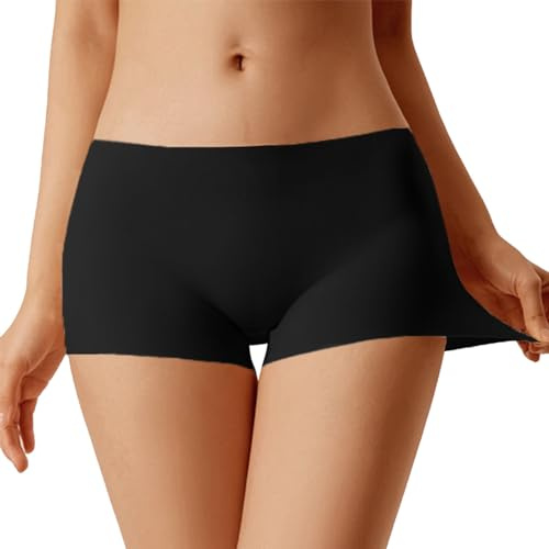 Prime fashions Womens Anti Chafing Slip Shorts Ultra Soft Seamless Safety Long Boxer Briefs ladies Knickers (UK, Alpha, XL, XXL, Regular, Regular, Black)