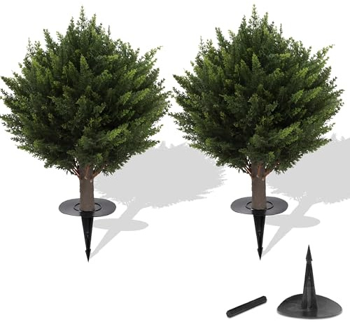AUMMOOH Konstgjord cypress-figur, andas liv och frodighet i alla utrymmen – verklighetstrogen – UV-beständig, perfekt för inomhus och utomhus – lätt att installera – blekningsbeständig – finns i 3