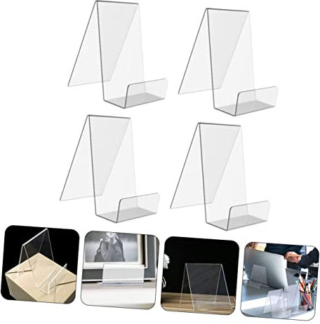 SEWACC 4pcs Acryl Buch Display Stand Bücherregal für Büro Decor Buch Display