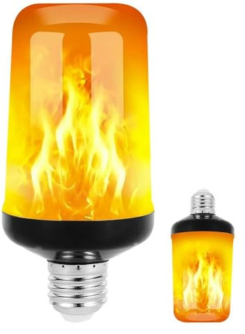JZ Lampadina a fiamma LED,E27 Standard Base Flame Bulb,5W lampadina del partito fiamma,Upside Down Effect,Luci antincendio ad alta efficienza energetica per uso interno/esterno (2 PCS)