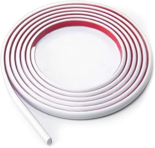 Moulure Décorative Bordure de Carrelage Adhésive Flexible PVC Garniture Murale Bordure de Finition pour Miroir Frames Armoire Plafond (5M, Blanc)