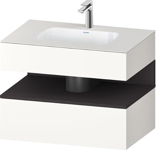Duravit Qatego lavabo encastrado con base de lavabo consola, 800x550x600mm, nicho grafito supermatt, QA4785080, Color: Blanco