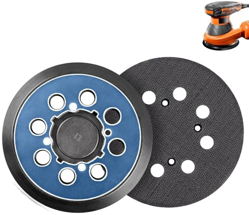 Wjelet Almohadilla de repuesto para lijadora orbital DeWalt de 5 pulgadas, almohadilla de respaldo de 8 agujeros de 125 mm, 4 agujeros de tornillo para lijadora DeWalt DWE6421 DWE6423 DCW210B,