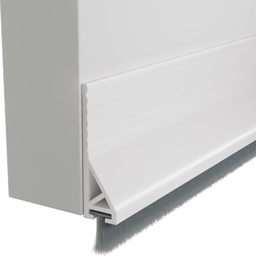 Junta de puerta con cepillo, autoadhesiva Junta de cepillo de puerta para protección contra ruido y viento, junta de goma con cepillo para puerta, junta de puerta con cepillo como protección contra