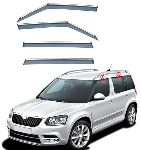 Windabweiser Autofenster für Skoda Yeti MK1-5L 2009-2017, Regenabweiser Autofenster Regenschutz Seitenfensterabweiser Luftabweiser Auto ZubehöR
