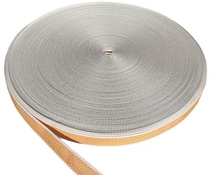 Ruban pour volets roulants de couleur beige 20 mm x 50 m | Sangle pour volets roulants sur portes et fenêtres, haute résistance à la déchirure et aux UV