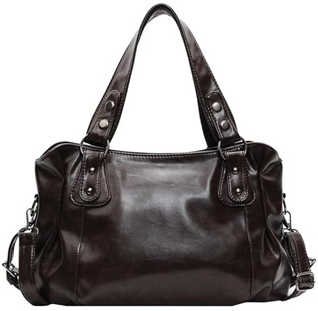 Coolives Hobo Borsa a mano con Tracolla da Donna in Pelle Sintetica Borsa Bauletto Sacchetto Borsa a spalla Borse Tote Donna Borse Manici Lunghi Donne Borsetta Marrone scuro