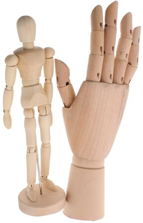 jojofuny 2stücke Holz Schaufensterpuppenständer Für Künstler Modell Zum Zeichnen Skizzieren Und Malen Flexibel Verstellbar Für Kunst Und Handwerk Hölzerne Figur
