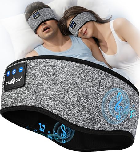 MUSICOZY Cooling Sleep Headphones Bluetooth Headband for side sleepers | Ultra-Soft Breathable Sleeping Headphones for Hot Nights & Better Sleep,No Ear Pressure,Bluetooth 5.4,16H Playtime