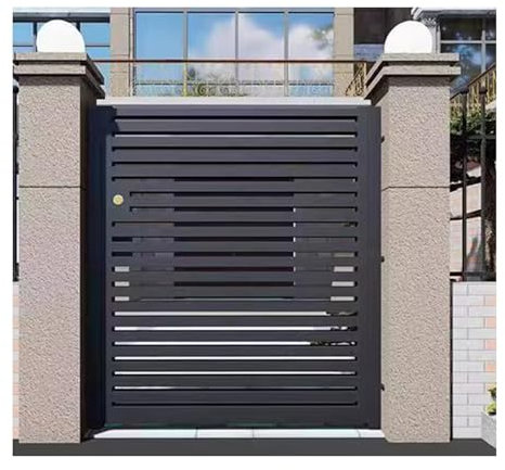 XILYZMO Esterno Acciaio Metallico Cancello Recinzione, Ingresso Serratura Villa Kit Cancello, Ornamentale Personalizzato Giardino, Fai Te Kit Installazione Porte Divisorie(180x170cm/72.7x68.6in)