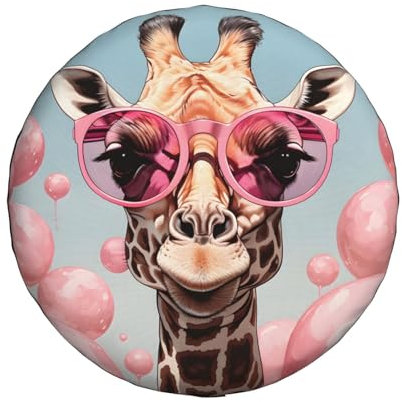 Reifensack Giraffe Und Luftballons Uv-Schutz Radschutzhülle Personalisierte Reifentasche Für Truck SUV Caravan 16 inch