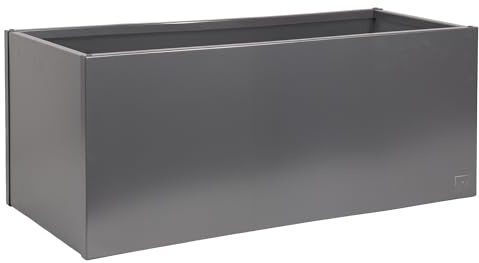 UNUS Bac à fleurs rectangulaire 118 x 40 x 40 cm - Anthracite - Résistant aux intempéries - Moderne - Rectangulaire - Pour jardin, terrasse, balcon