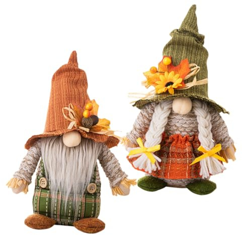 SUPVOX 2 Pièces Décorations de Fête GNOME Automne Doux Poupées Gnomes de Bureau pour Thanksgiving Ambiance Festive