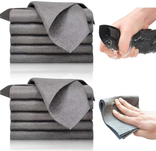 12 piezas, Paños de limpieza mágicos para vidrio, trapo de limpieza de vidrio reutilizable, súper suave, sin rayas, lavable, para el hogar, cocina, ventana de vidrio de coches