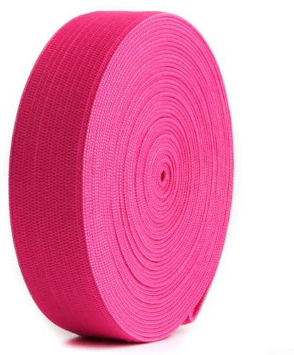 Bandas elásticas de 2 cm x 5 m para pantalones, bandas de goma útiles para manualidades y costura (rojo rosa)