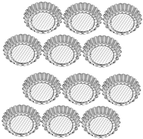 ARTSEWPLY 20pcs Mini Stainless Steel Tart Molds Reusable Egg Tart Baking Pans Non-Stick Muffin Moulds for Cupcakes Mini Pies and Pastry Desserts