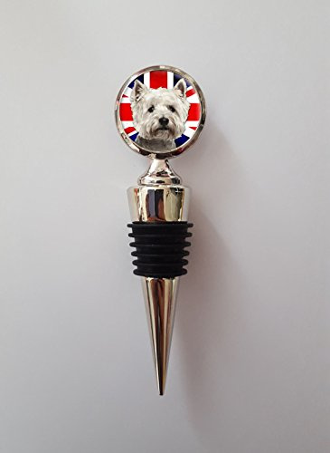 Westie Union Jack Polished Metal Wine Bottle Stopper Ideal Birthday Keepsake Gift N340